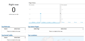 Google Analytics real time page